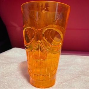 Neon Orange Skull 💀 19 Oz plastic tumbler